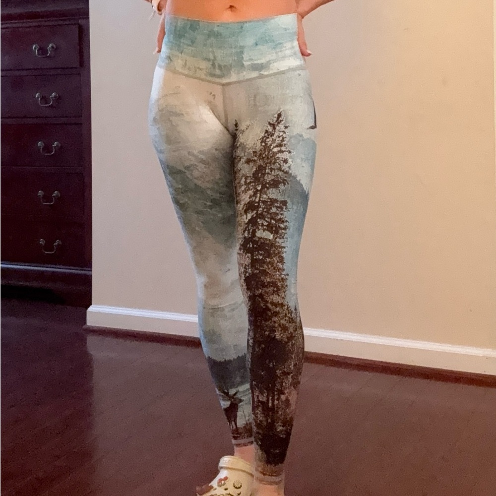 Niyama Sol Blue and Black Tree Print Leggings